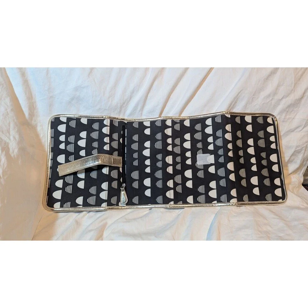 Cloud Island Travel Baby Diaper Changing Pad Clutch, Black Gold White